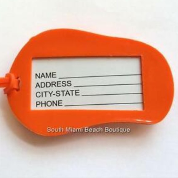 2 TAGS - Orange Starfish Flip Flop Luggage Tag Starfish Sea Life Cruise Ship - Picture 5 of 5